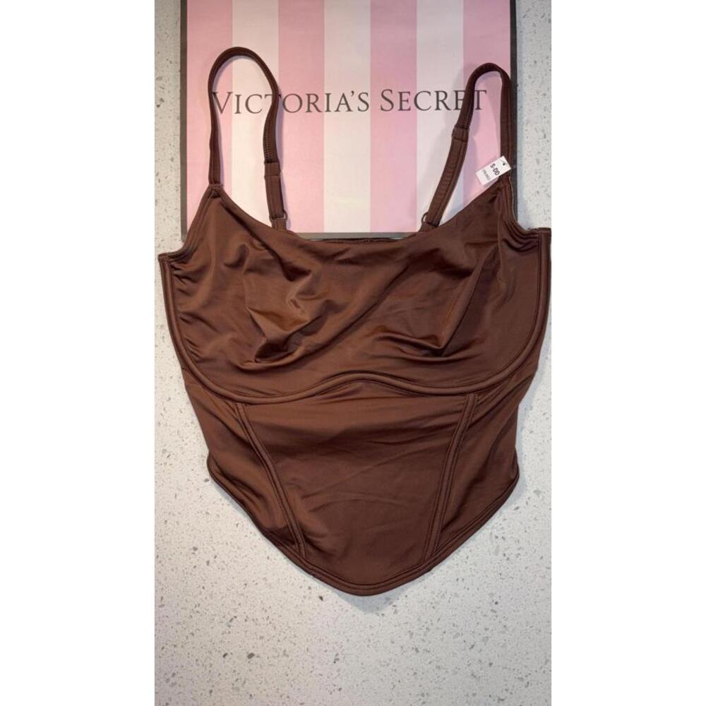NWT Victoria’s Secret Brown Cinched Micro Corset Bra Small DD S-DD